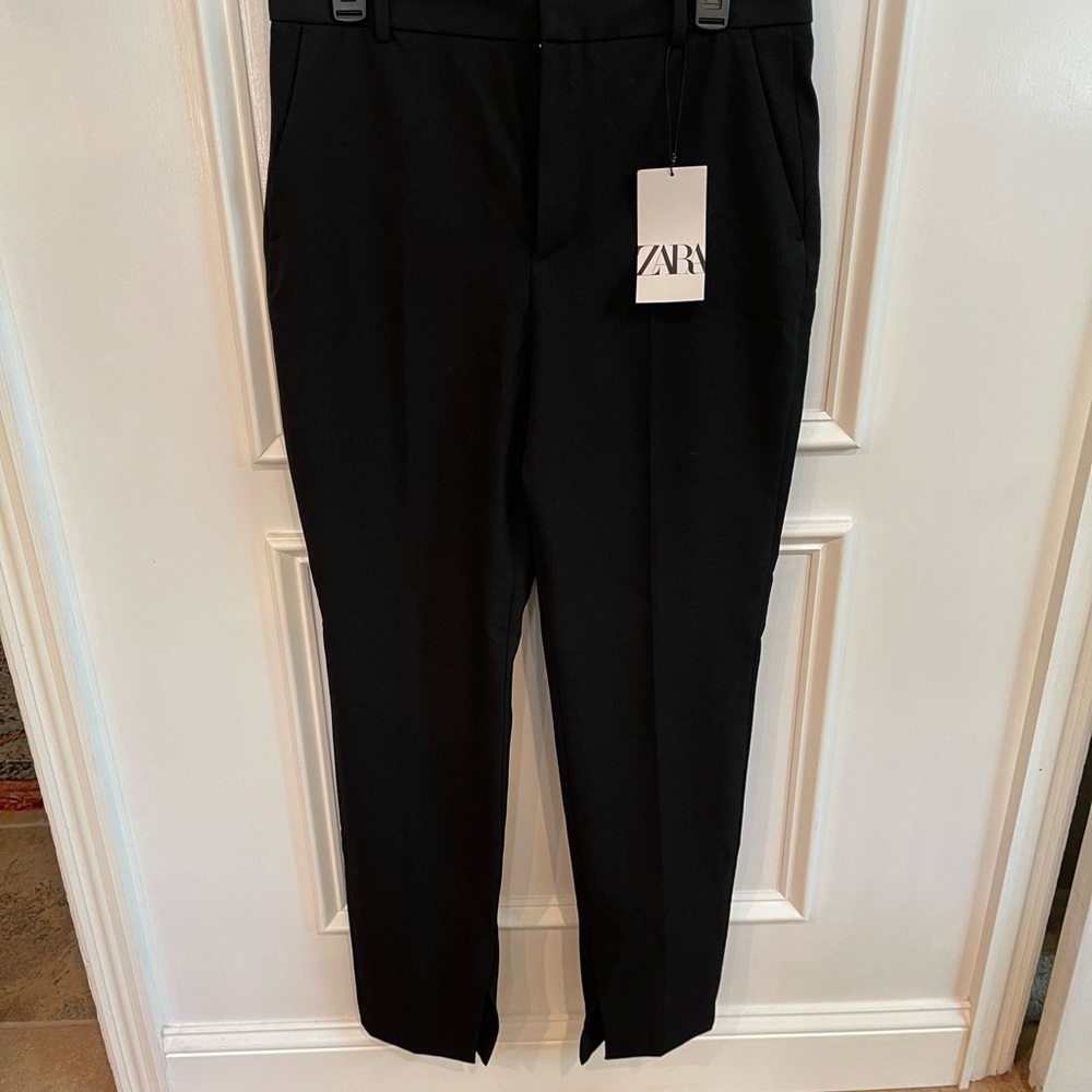 Zara Split Hem Black Pants
